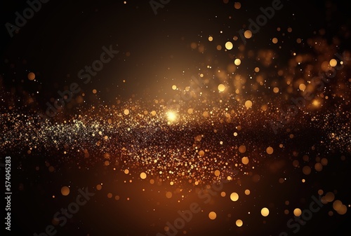 Abstract bokeh, particle Design - Brown gradient with light effects and a kind of wave with blurred elements. Ideal as background for banners, flyers, posters, headers and covers - AI generated.