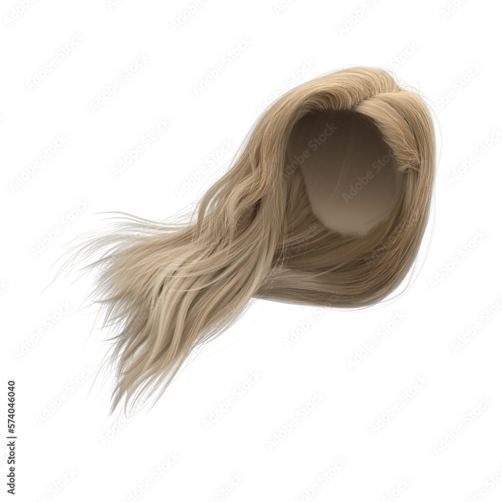 Naklejka premium 3d rendering straight hair isolated blonde