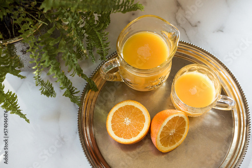 Orange juice with fern