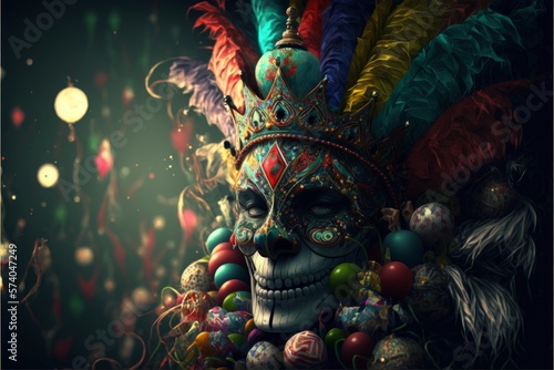 Wallpaper Mural The Enchantment of Carnival Masks: A Celebration of Identity and Mystery generated by AI Torontodigital.ca