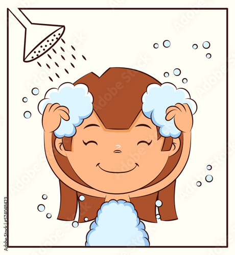 Girl taking shower