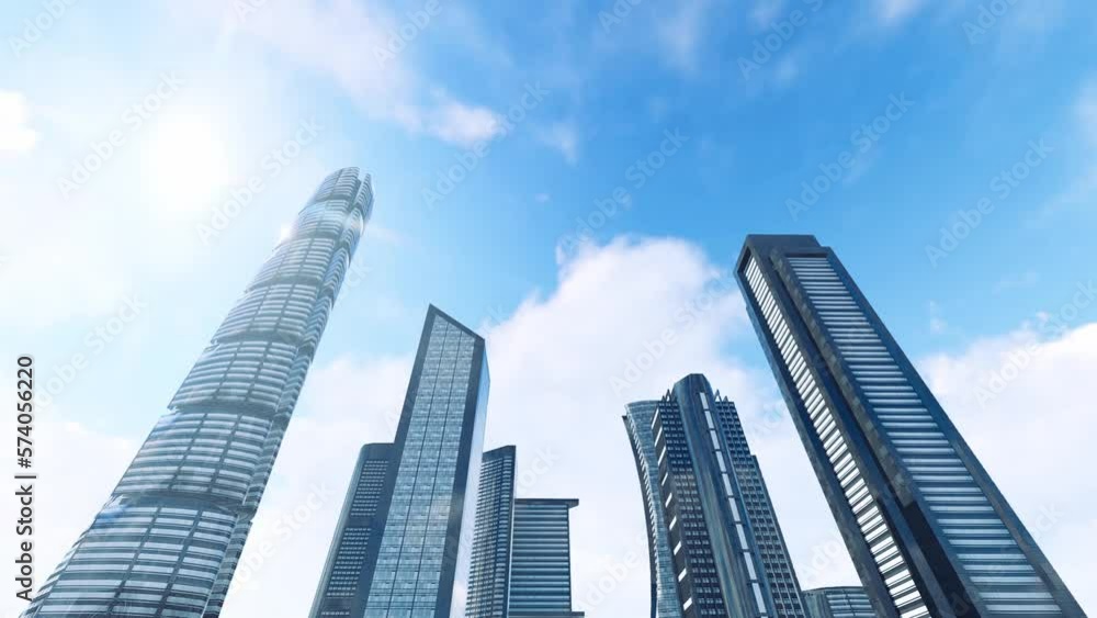 Business City and Sky 3D Video Animation Business City and Sky 3D Video Animation