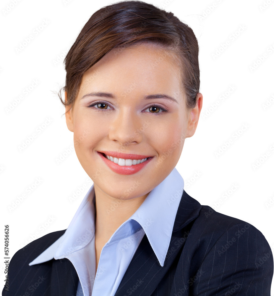 Portrait of young businesswoman in suit isolated on white Portrait of young businesswoman in suit isolated on white
