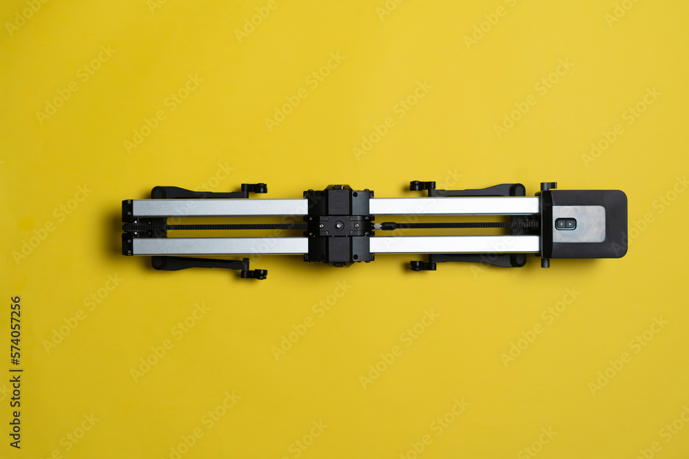 professional video camera equipment, silver color slider professional video camera equipment, silver color slider