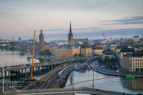 View of the Stockholm city skyline from the viewpoint deck