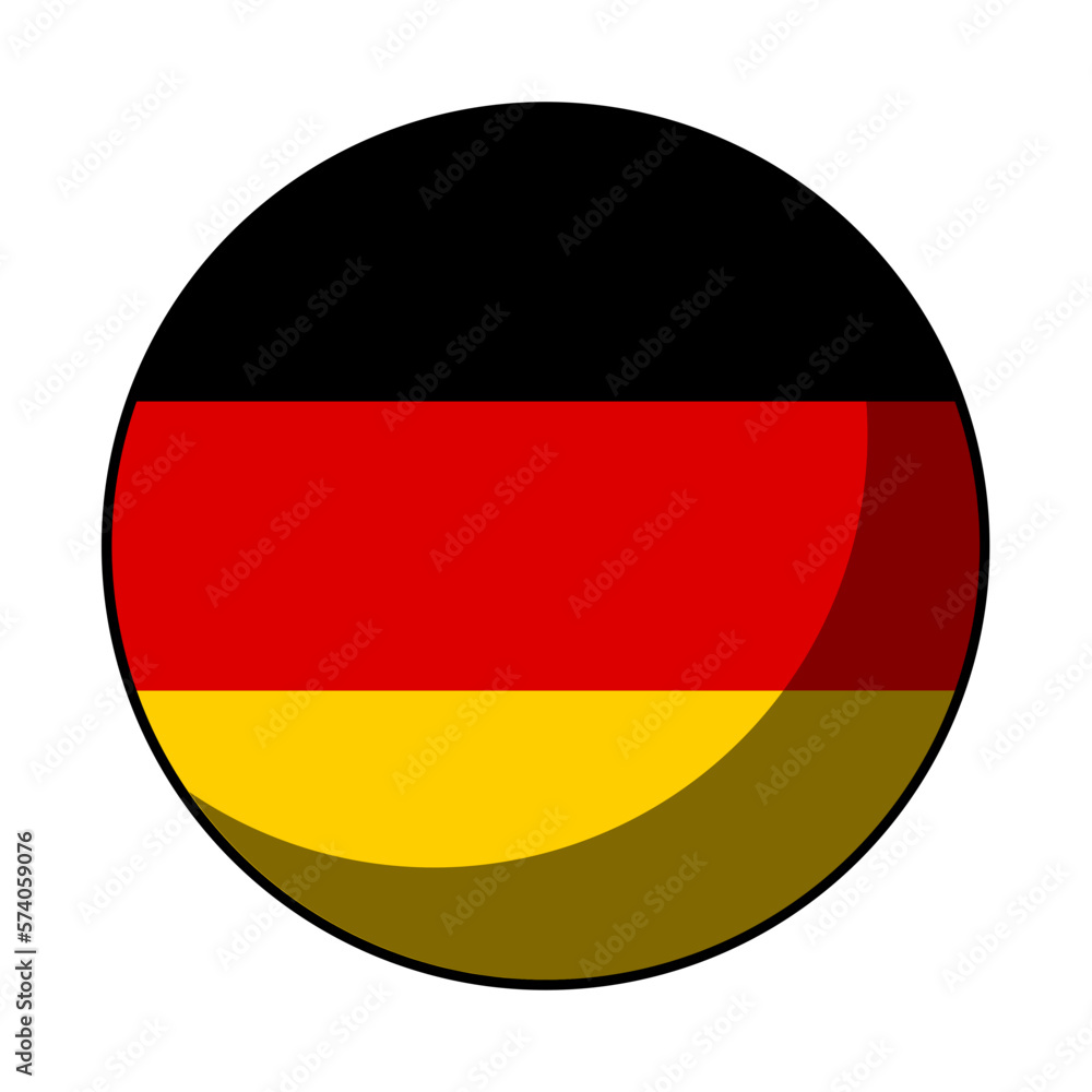 Germany Flag Round Circle Badge Button or Sticker Icon with Contour Outline and 3D Shadow Effect. Vector Image. Germany Flag Round Circle Badge Button or Sticker Icon with Contour Outline and 3D Shadow Effect. Vector Image.