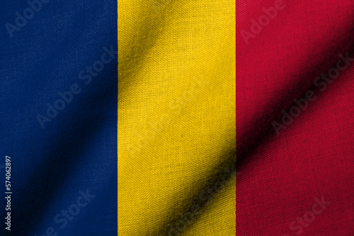 3D Flag of Chad waving