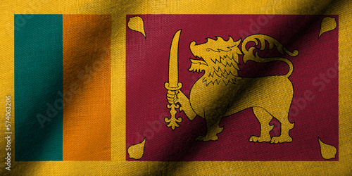 3D Flag of Sri Lanka waving