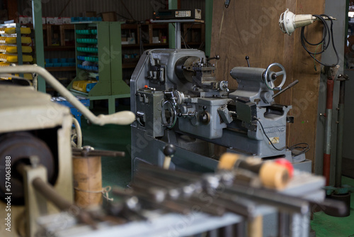 Parts processing work with a lathe