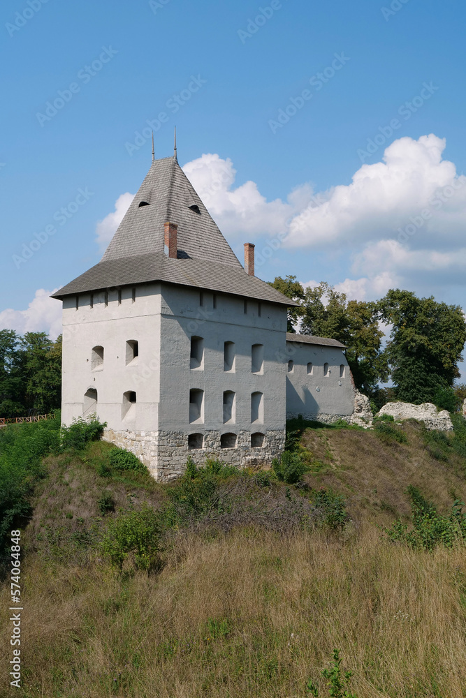 Old castle from 14th century in Halych - city on Dniester River, Ukraine