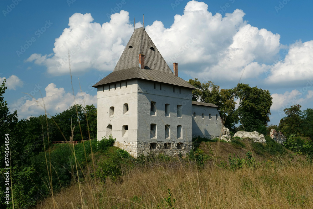Obraz premium Old castle from 14th century in Halych - city on Dniester River, Ukraine