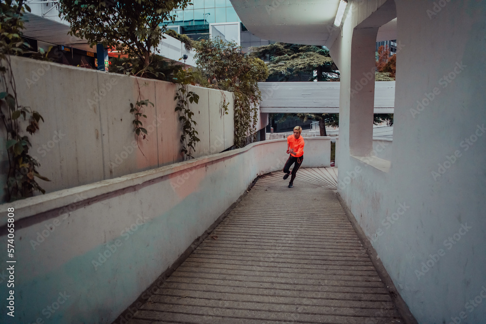 custom made wallpaper toronto digitalWomen in sports clothes running in a modern urban environment et night time. The concept of a sporty and healthy lifestyle