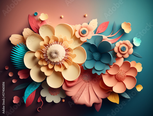 Spring Vibes: Cool 3D Abstract Graphic Design for the Season