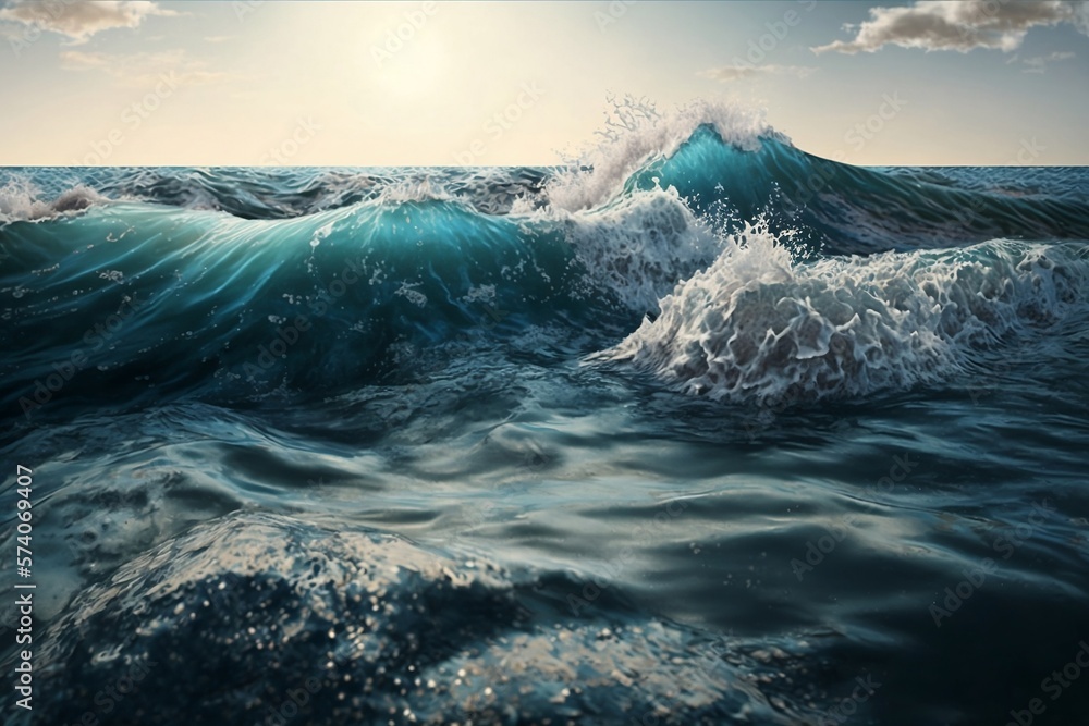 Waves on the sea, generative ai Waves on the sea, generative ai