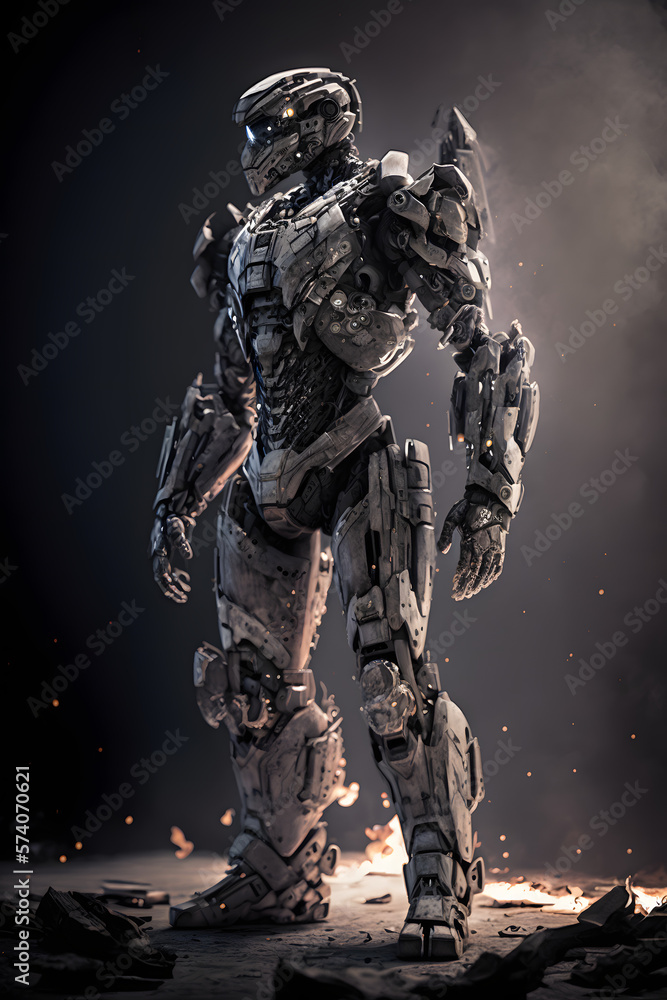 full body armored space suit with boots, futuristic, character design, generative ai full body armored space suit with boots, futuristic, character design, generative ai