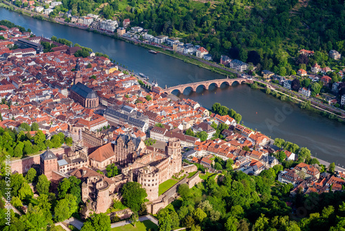 Heidelberg Schloss,.Heidelberg Aerial View Baden Wuerttemberg Germany