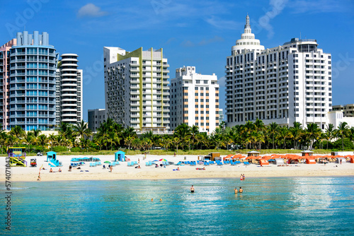 Soth Beach and Loews Hotel,.Aerial Photography,Helicopter,.Miami Beach , Miami, Florida,USA © Earth Pixel LLC.