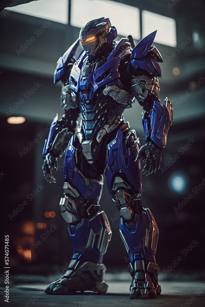full body armored space suit with boots, futuristic, character design, generative ai full body armored space suit with boots, futuristic, character design, generative ai