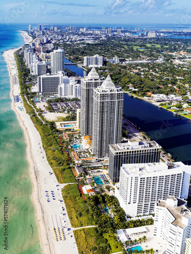 North Miami Beach .Aerial Photography Helicopter .Miami Beach   Miami  Florida USA