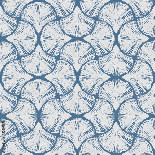 Art deco style abstract sea shells geometric forms seamless pattern