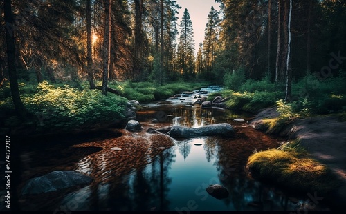 Beautiful river in the forest