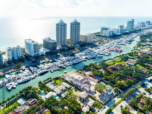 Miami Boat and Yacht Show..Aerial View,Helicopter, .Miami,Florida,USA.. © Earth Pixel LLC.