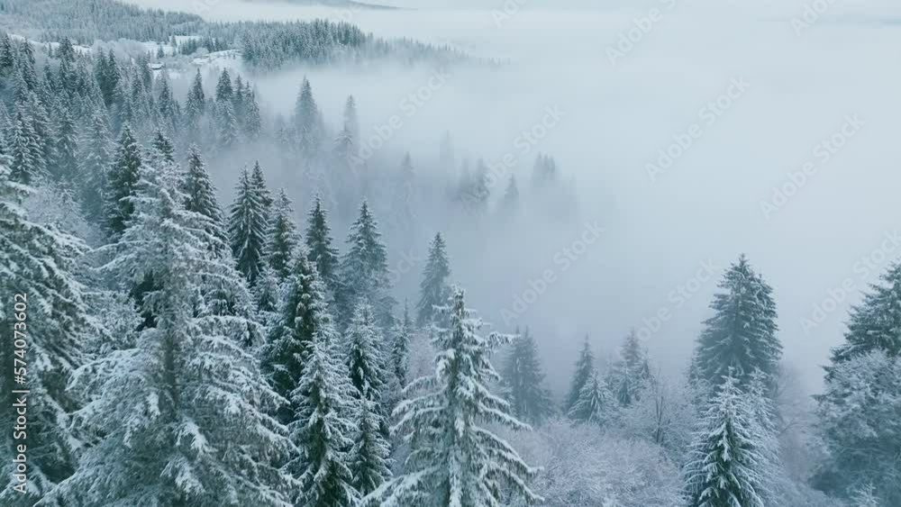Winter view snow mountains sun morning landscape aerial Winter view snow mountains sun morning landscape aerial