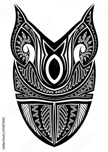 Tattoo tribal abstract sleeve, black arm shoulder tattoo fantasy pattern vector art design isolated on white background