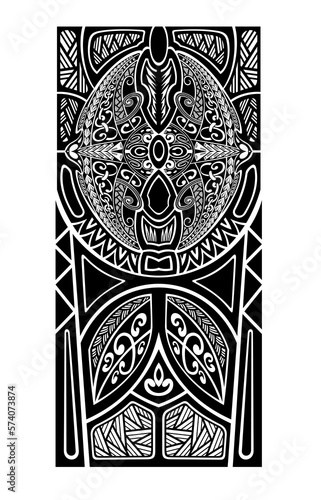 Polynesian tattoo pattern maori, samoa ornament border, ethic tribal template vector.