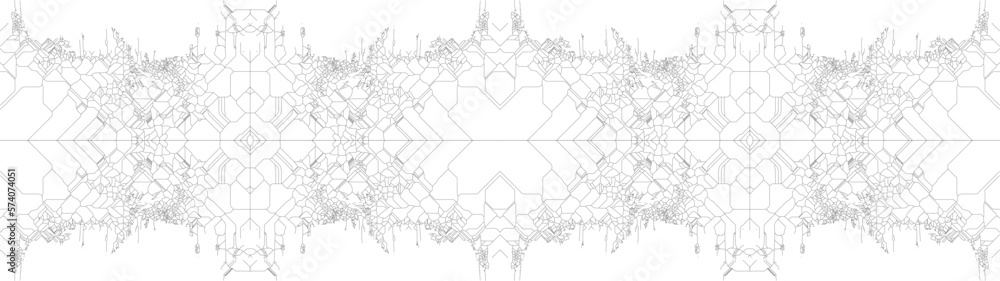 Abstrakter gespiegelter Hintergrund - surreale und komplexe Vektor-Linien-Muster
