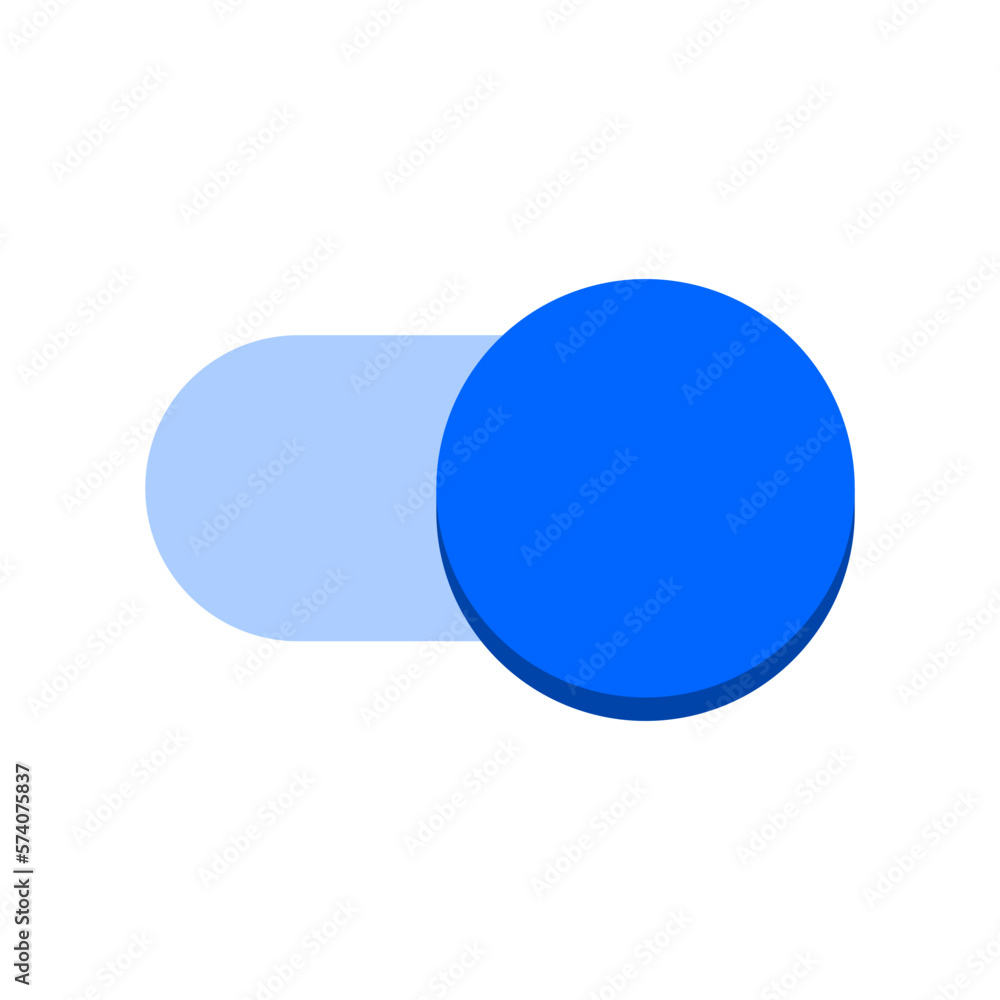 On Off Blue Switch Button Toggle Slider Icon Set. Vector Image. On Off Blue Switch Button Toggle Slider Icon Set. Vector Image.