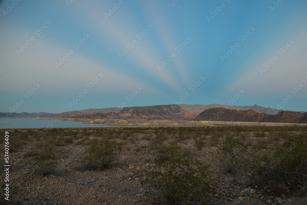 Sunset over Lake Mead, National Recreation area
