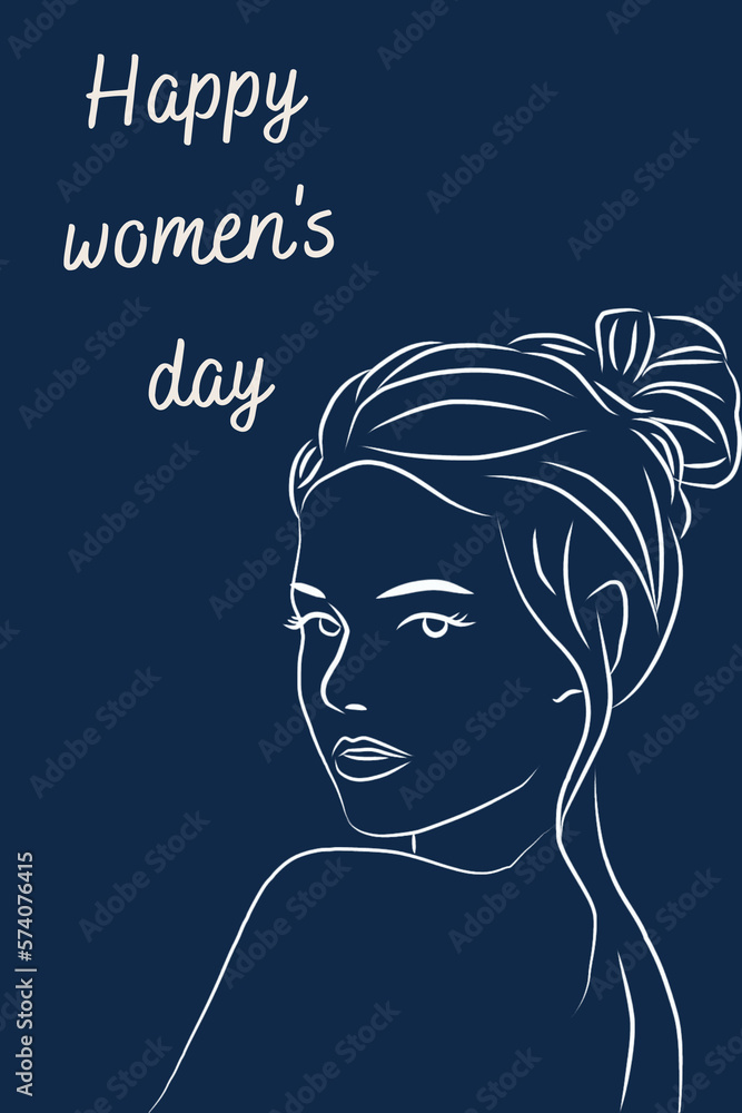Happy woman's day card, 8th of March card, Happy mother's day  card,  woman, super woman