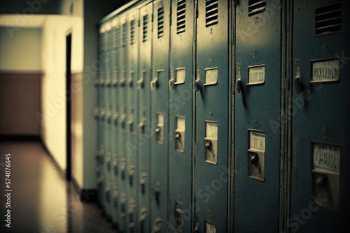 lots of lockers maybe in a school or at work.. Generative AI