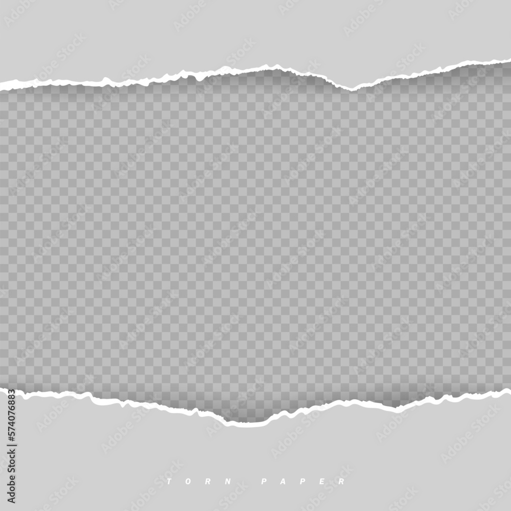 Squared ripped horizontal grey paper for text or message are on white background. Vector illustration Squared ripped horizontal grey paper for text or message are on white background. Vector illustration