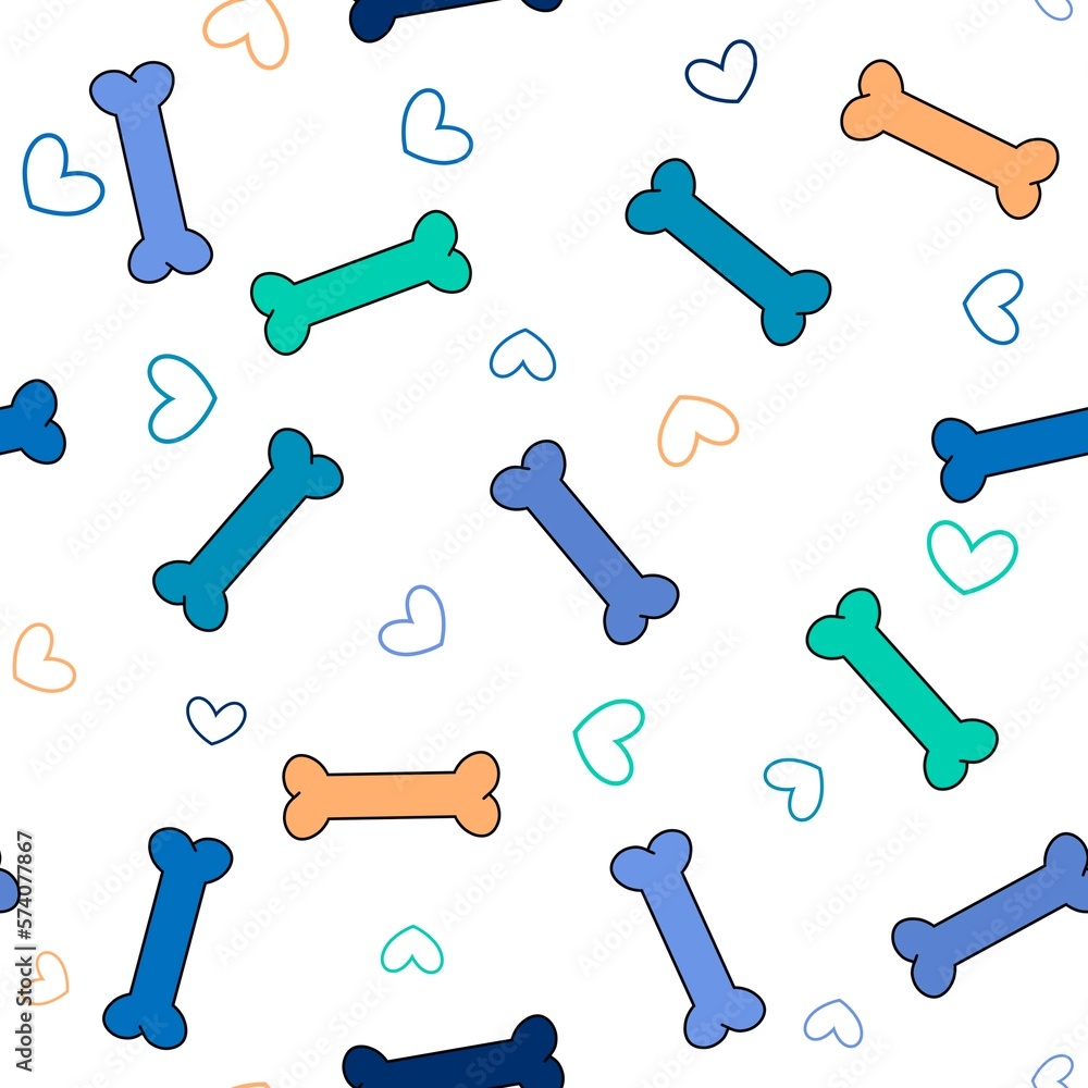 Cartoon animals seamless bones and dog pattern for wrapping paper and fabrics and linens and kids clothes Cartoon animals seamless bones and dog pattern for wrapping paper and fabrics and linens and kids clothes