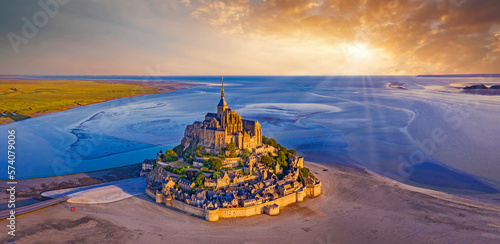 Fotografiet Mont Saint Michel,.Manche.Normany,France