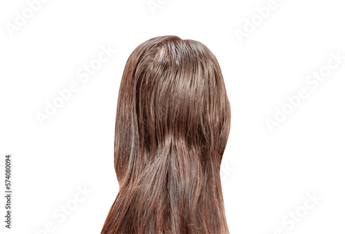 Women hair view from the back of the head, isolated on white background with clipping path