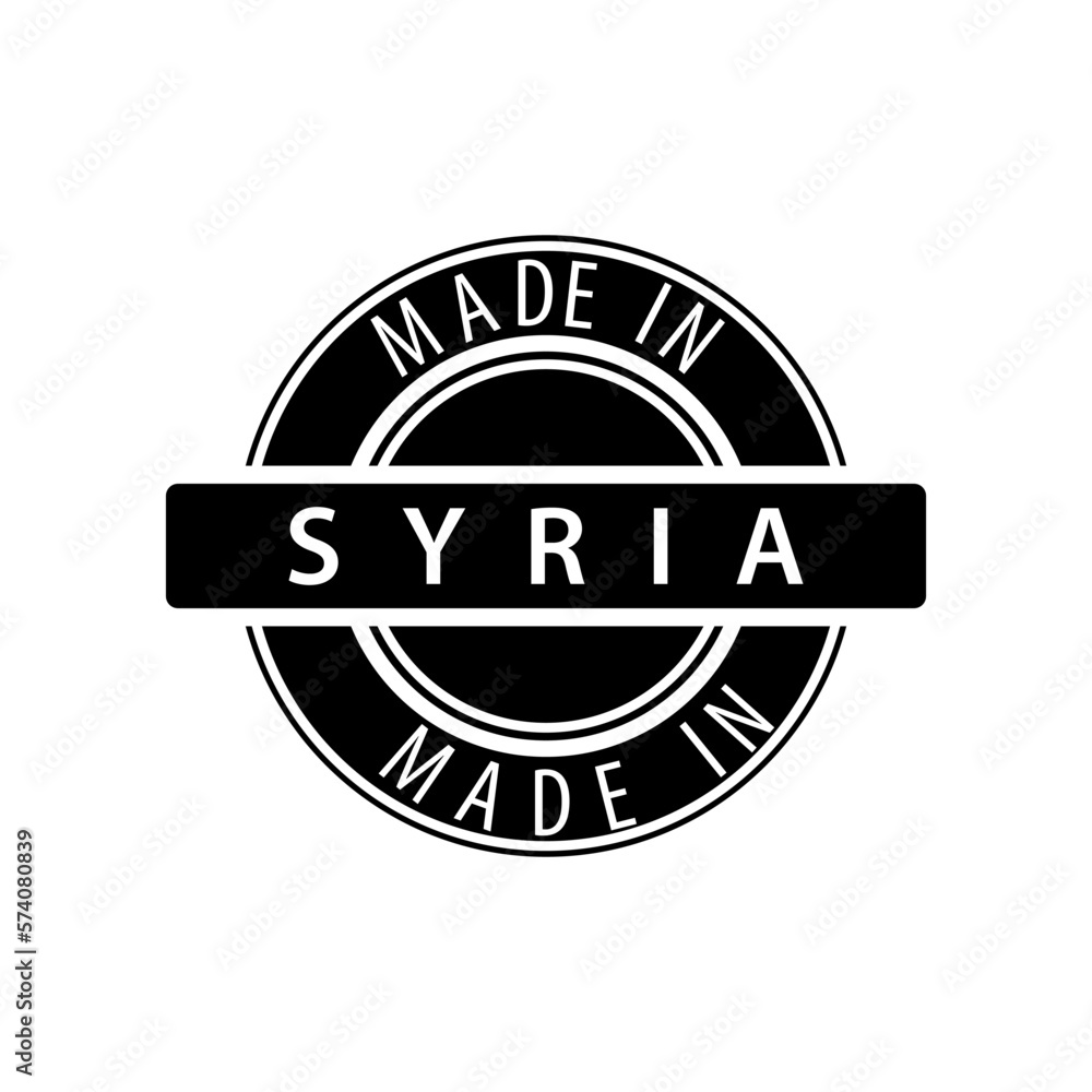 Made in Syria vector logo design template Made in Syria vector logo design template