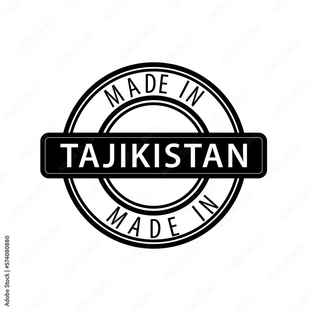 Made in Tajikistan stamp icon vector logo design template Made in Tajikistan stamp icon vector logo design template