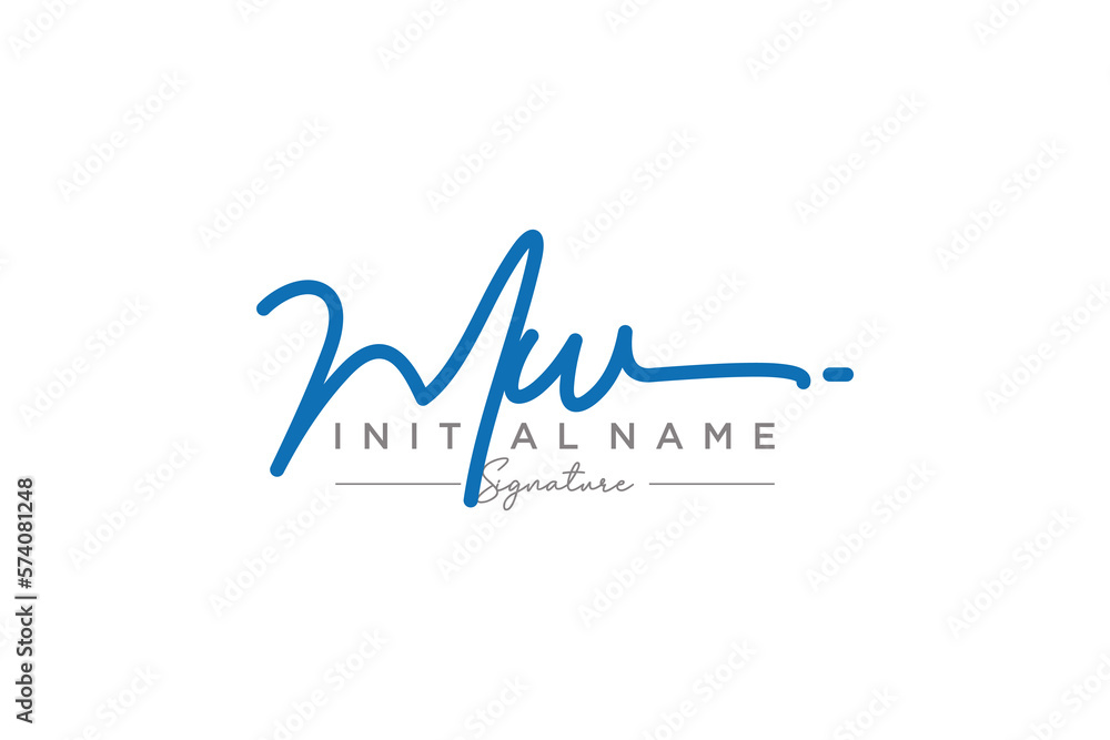 Initial MW signature logo template vector. Hand drawn Calligraphy lettering Vector illustration. Initial MW signature logo template vector. Hand drawn Calligraphy lettering Vector illustration.