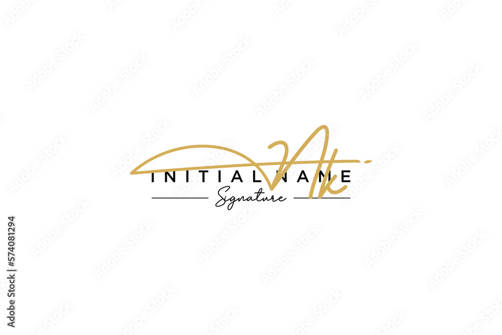 Initial NK signature logo template vector. Hand drawn Calligraphy lettering Vector illustration. Initial NK signature logo template vector. Hand drawn Calligraphy lettering Vector illustration.