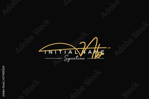 Initial NB signature logo template vector. Hand drawn Calligraphy lettering Vector illustration.