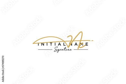 Initial NC signature logo template vector. Hand drawn Calligraphy lettering Vector illustration.