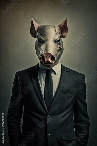 Generative AI Business Pig in a suit 