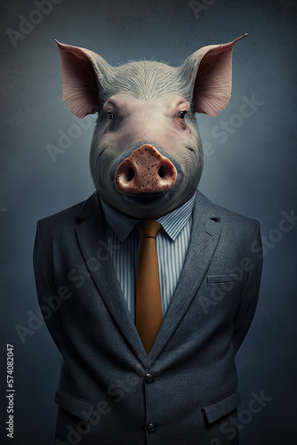 Generative AI Business Pig in a suit 