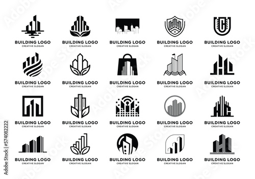 Modern building creative logo bundle.
