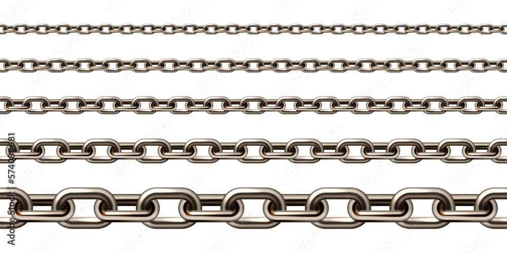 Realistic brown metal chain with old rusty links isolated on white background. Heavy steel chain for industrial use. Vector illustration Realistic brown metal chain with old rusty links isolated on white background. Heavy steel chain for industrial use. Vector illustration