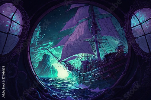 Voyaging through Violet-Tinted Seas Aboard the Mythic Yacht Generative AI