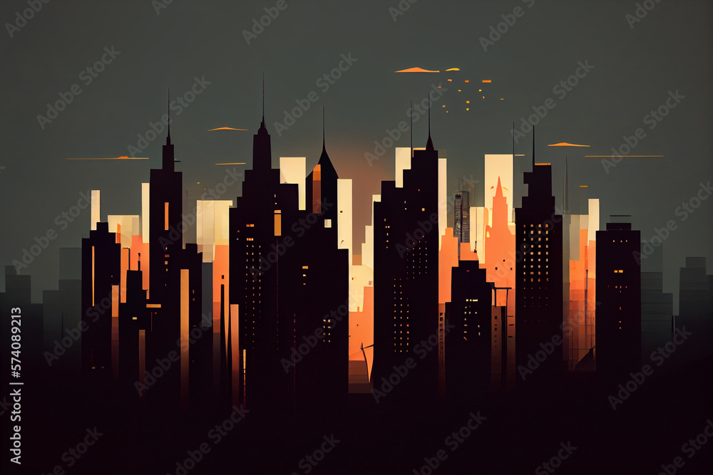 Minimal cityscape with modern and urban look Minimal cityscape with modern and urban look